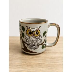 Vintage Otagiri Hand Painted Owl Coffee Mug 16 oz - 1970s